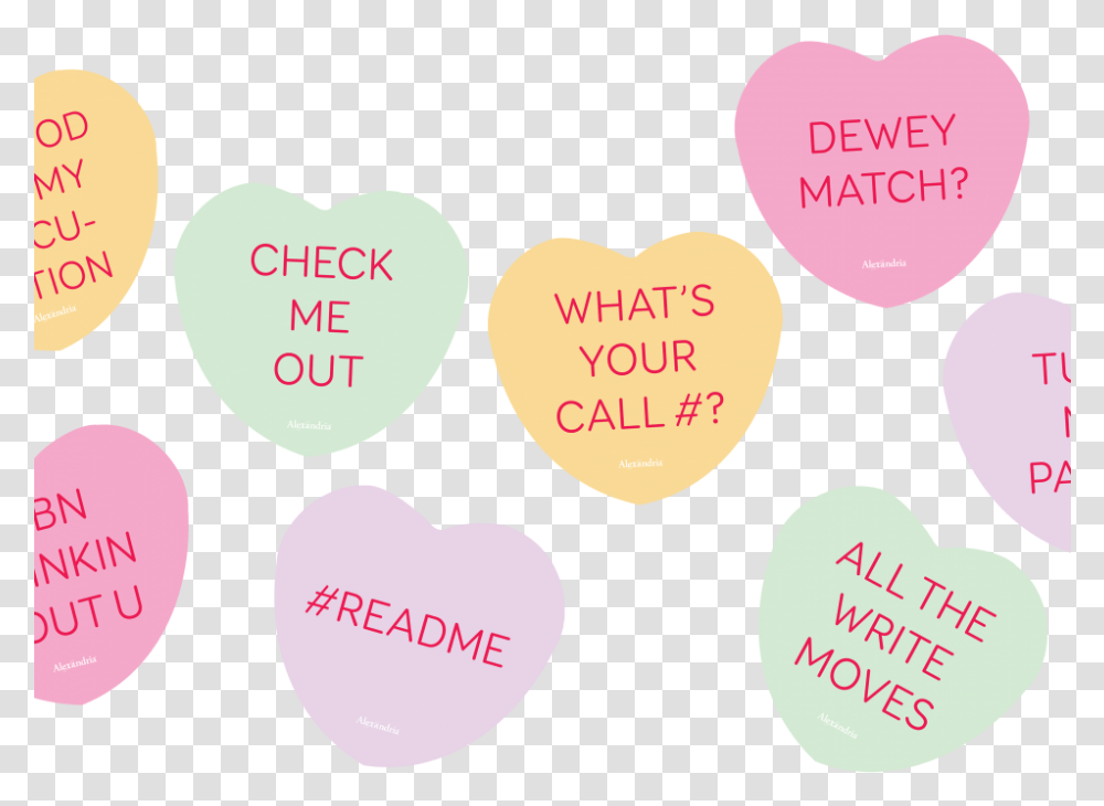 Decorate With Library Themed Candy Hearts Library Themed Conversation Hearts, Word, Rubber Eraser, Sweets Transparent Png
