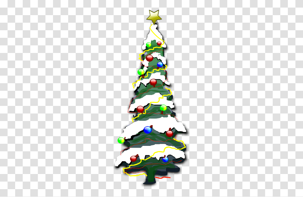 Decorated Christmas Tree With Snow Clip Art, Plant, Ornament Transparent Png