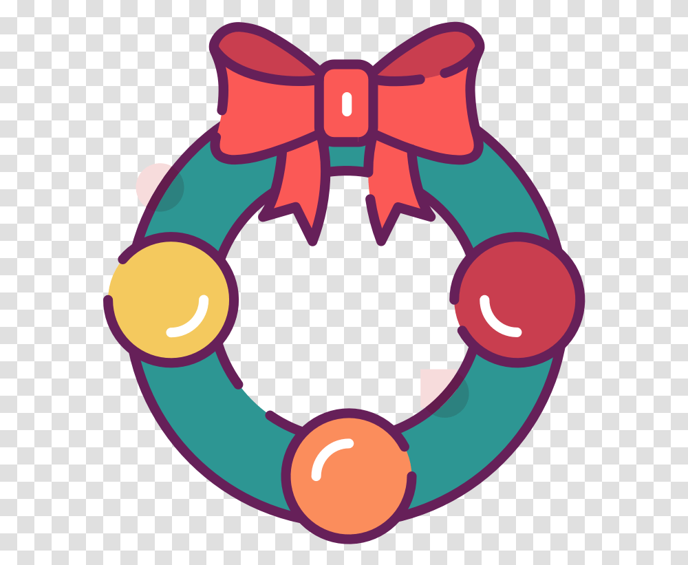 Decorated Christmas Wreath Clip Art Free - Hq Clip Art, Rattle Transparent Png