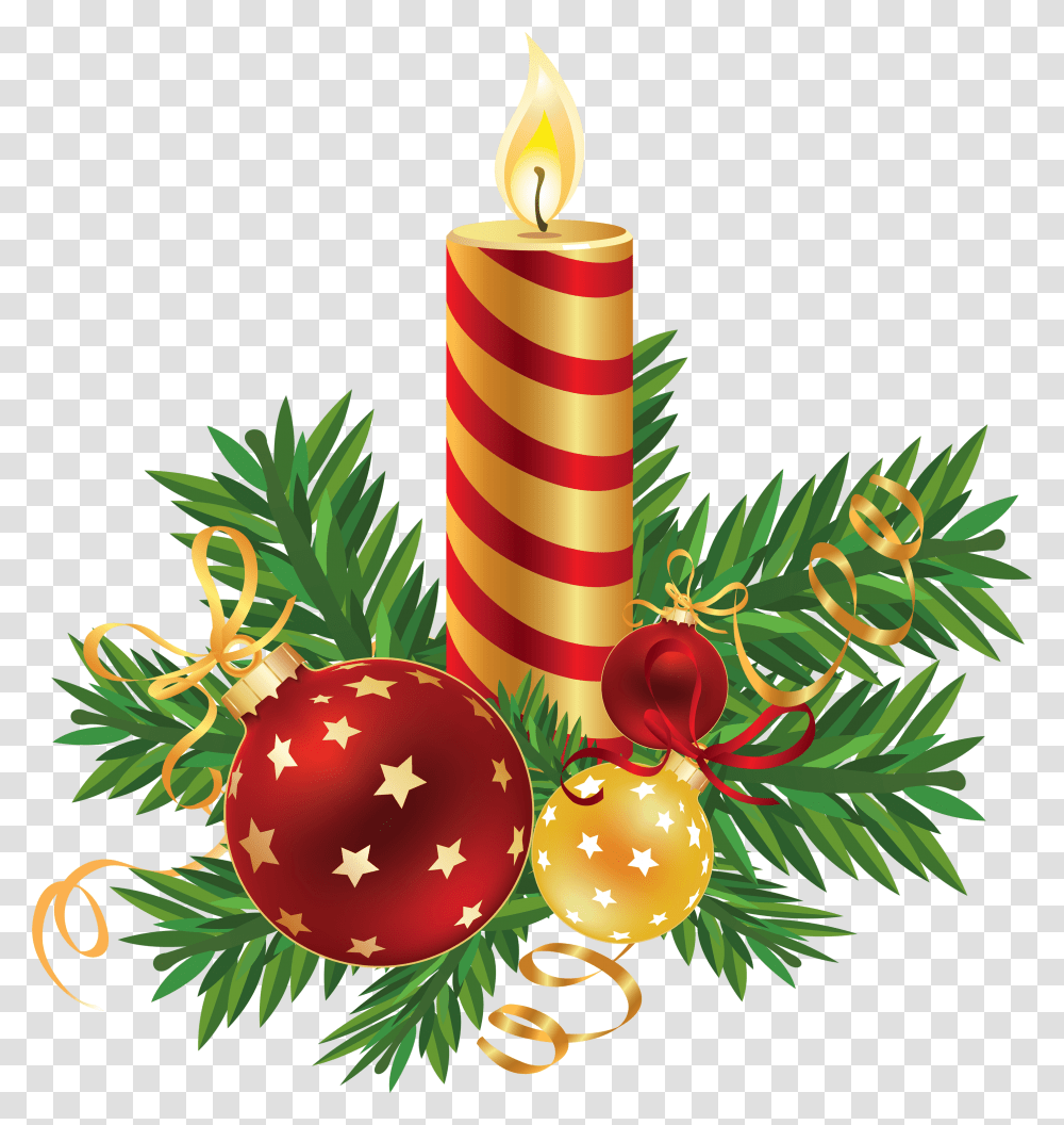 Decorated Striped Christmas Candle Image Purepng Candle Christmas Clipart Transparent Png