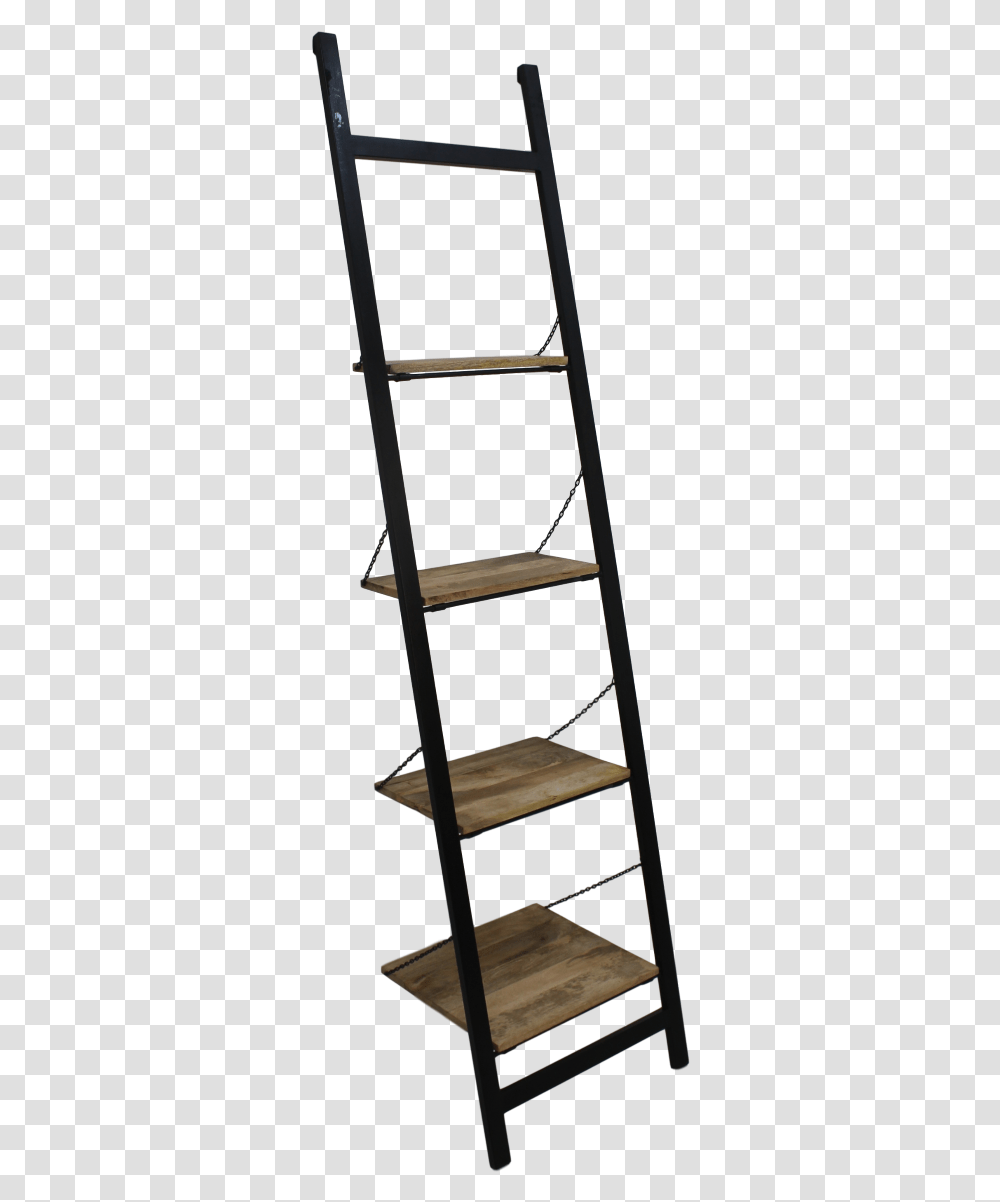 Decoratieve Ladder Zwart Metaal, Wood, Chair, Furniture, Stand Transparent Png
