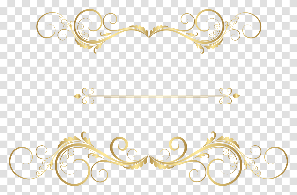 Decoration Clipart Gold Decoration Gold Ornament Border, Floral Design, Pattern Transparent Png