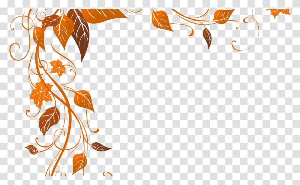 Decoration Clipart November Fall Leaves Corner Border, Leaf, Plant, Floral Design, Pattern Transparent Png