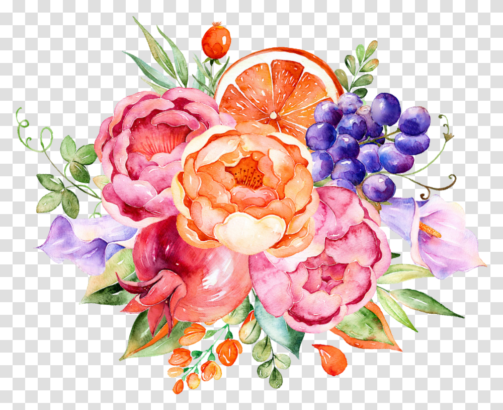 Decoration Flower Watercolor Fruit Flower In Water Color Flow, Plant, Dahlia, Graphics, Art Transparent Png