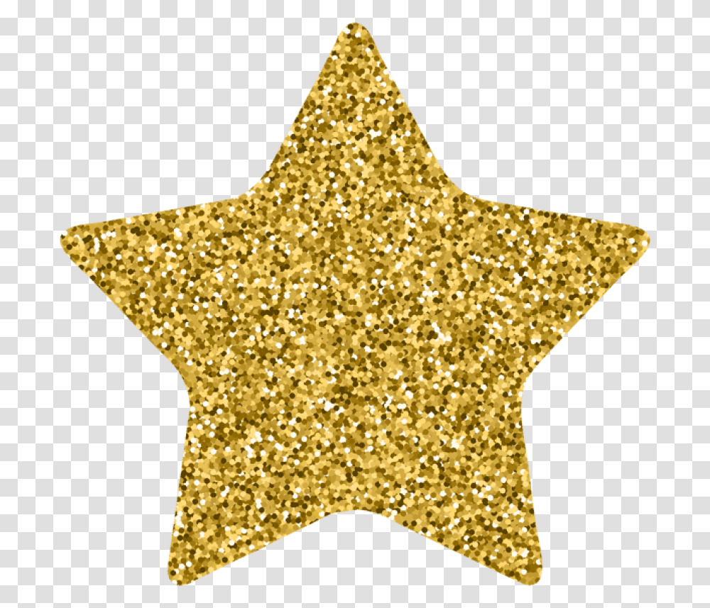 Decoration Gold Glitter Glitter Gold Star Clipart, Star Symbol, Blouse, Apparel Transparent Png