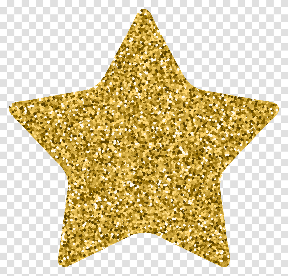 Decoration Gold Glitter Star Transparent Png