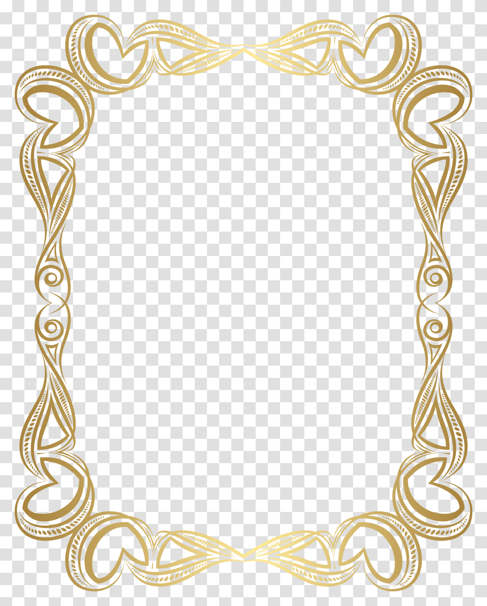 Decorative Border Frame Gold Image, Oval Transparent Png