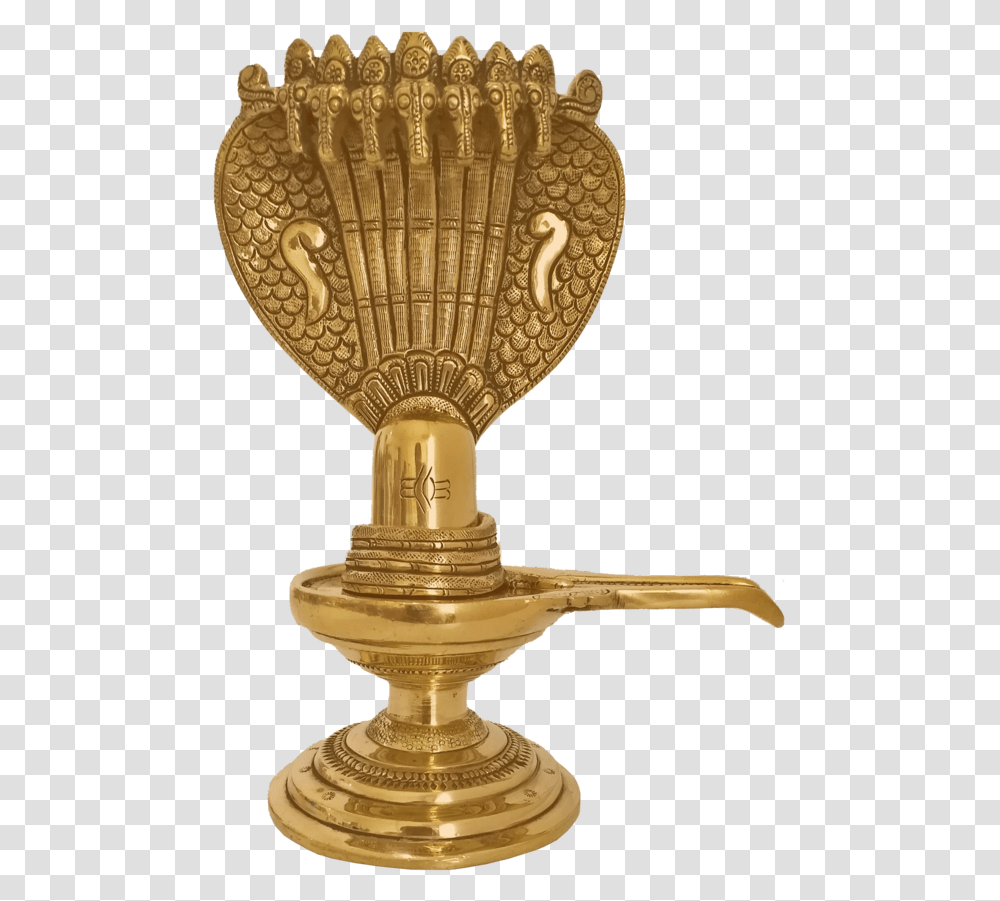 Decorative Brass Shivaling Sitting Under Seven Heads Trophy, Lamp, Bronze, Gold, Lighting Transparent Png
