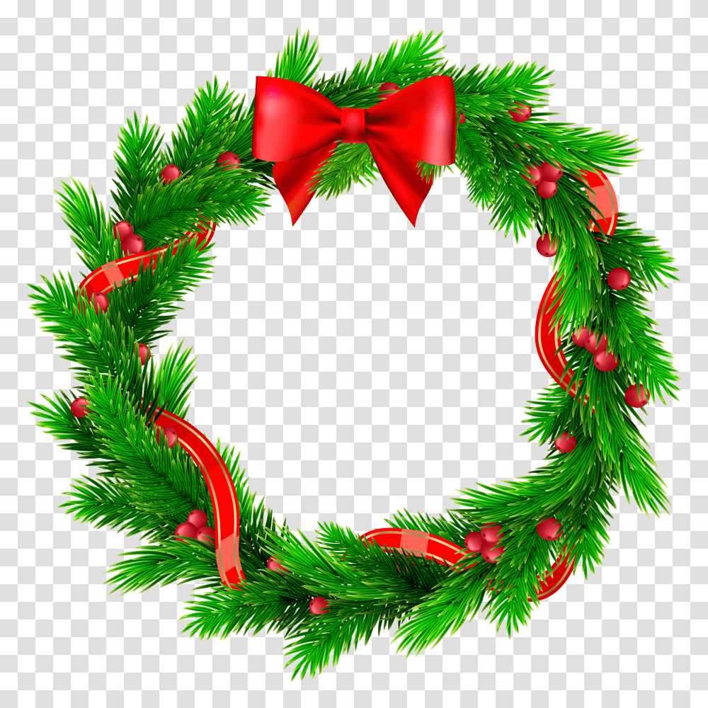 Decorative Christmas Wreath Clip Transparent Png