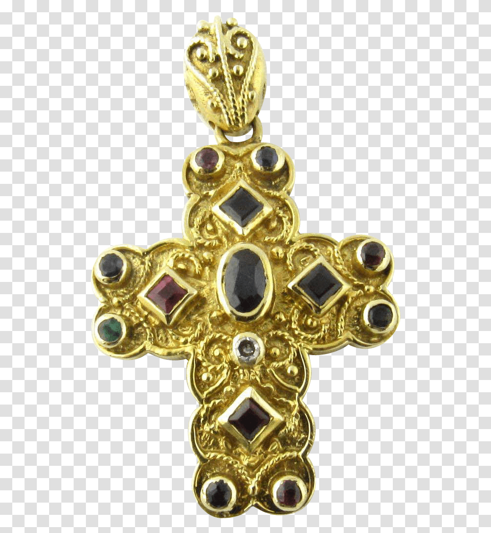 Decorative Cross Clipart Pendant, Gold, Jewelry, Accessories Transparent Png