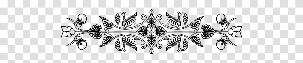 Decorative Divider Black And White Flower Clipart Cross Church, Gray, World Of Warcraft Transparent Png