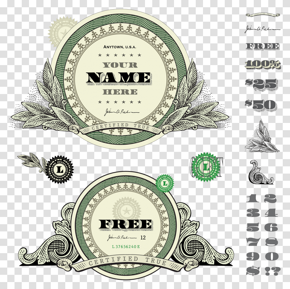 Decorative Elements Finance Money Photography Banknotes Money Frame Vector, Label, Paper, Document Transparent Png