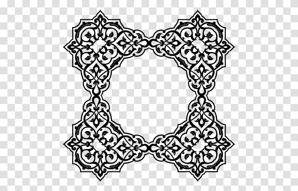 Decorative Floral Ornament Rectangular Shape Circle, Gray, World Of Warcraft Transparent Png