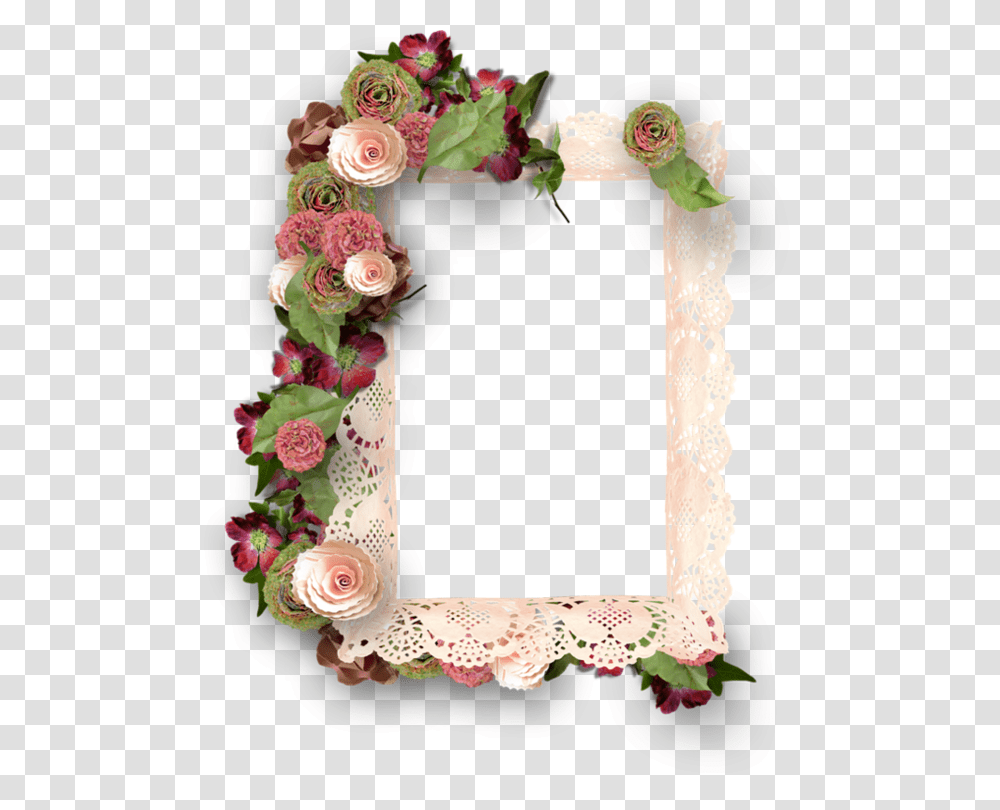 Decorative Flower Picture Frame, Wreath, Wedding Cake, Dessert, Food Transparent Png