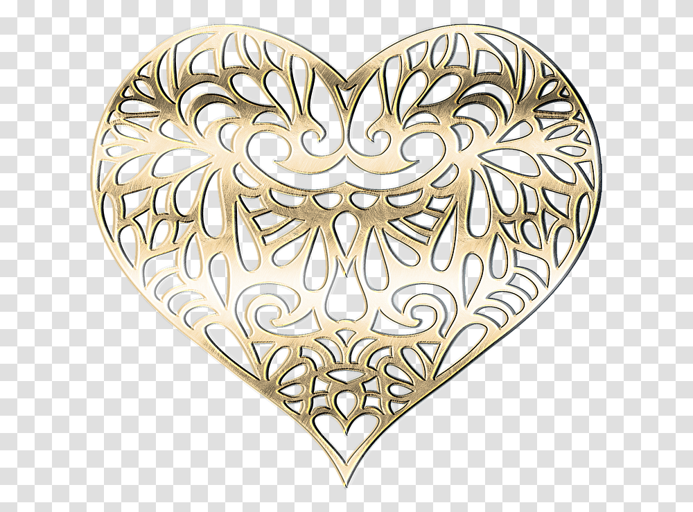 Decorative Gold Heart, Rug, Accessories, Accessory, Lace Transparent Png