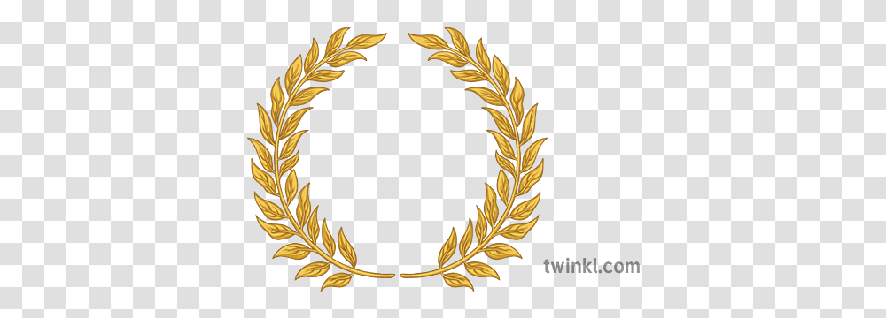 Decorative Laurel Crown Icon, Gold, Symbol, Wreath Transparent Png