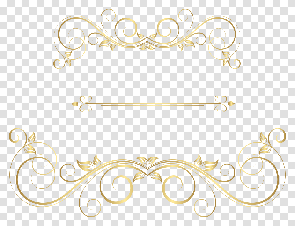 Decorative Line Gold Clipart, Floral Design, Pattern Transparent Png