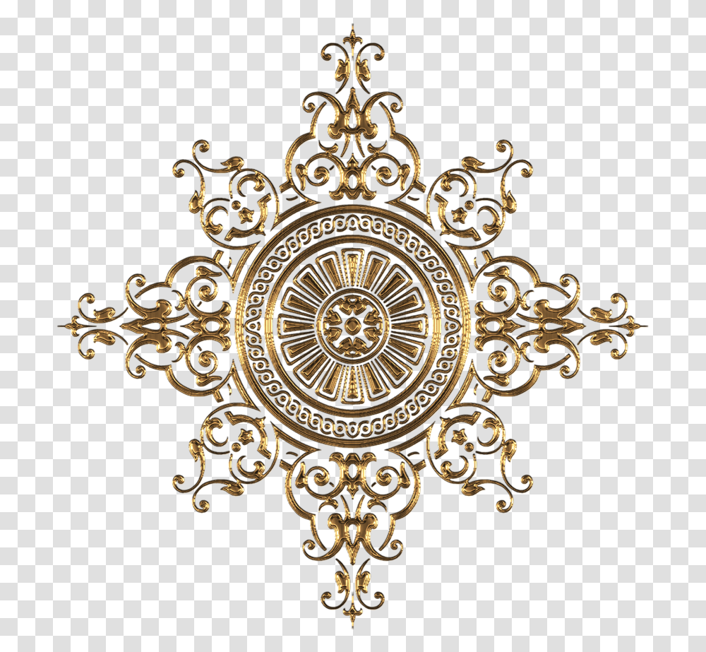 Decorative Line Gold Ornament Silver Ornament Gold Cercle, Chandelier, Lamp, Cross Transparent Png