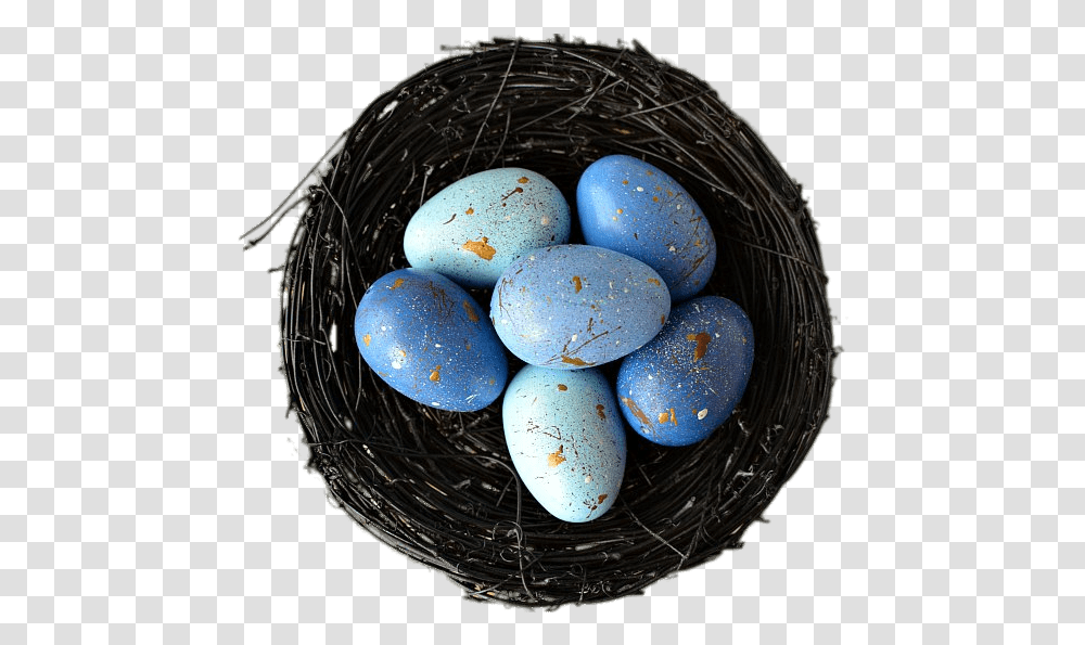 Decorative Nest With Blue Eggs Egg, Food, Easter Egg, Bird Nest Transparent Png