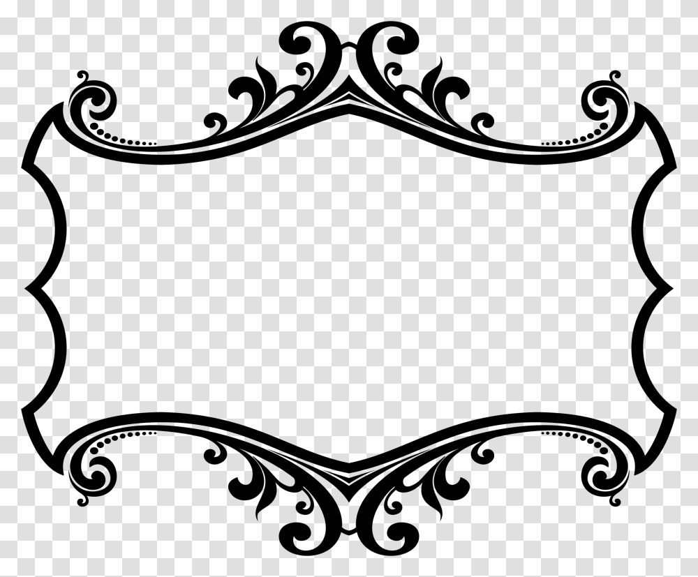 Decorative Ornamental Flourish Clip Arts Frame Design Black And White, Gray, World Of Warcraft Transparent Png