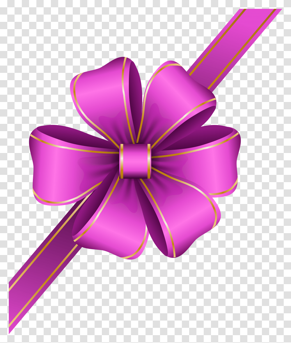 Decorative Pink Bow Corner Clip Art Image Pink Gift Ribbon, Purple, Key Transparent Png