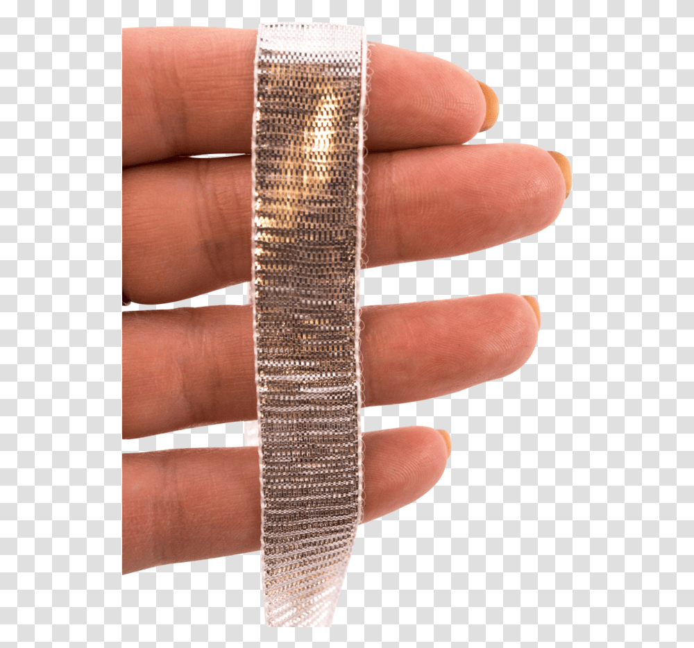Decorative Ribbon Silver - Cargo Inc Bangle, Person, Finger, Hand, Accessories Transparent Png