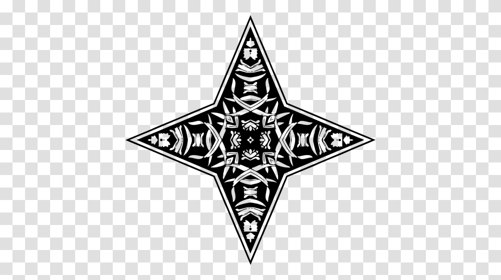 Decorative Star Silhouette Cross, Gray, World Of Warcraft Transparent Png