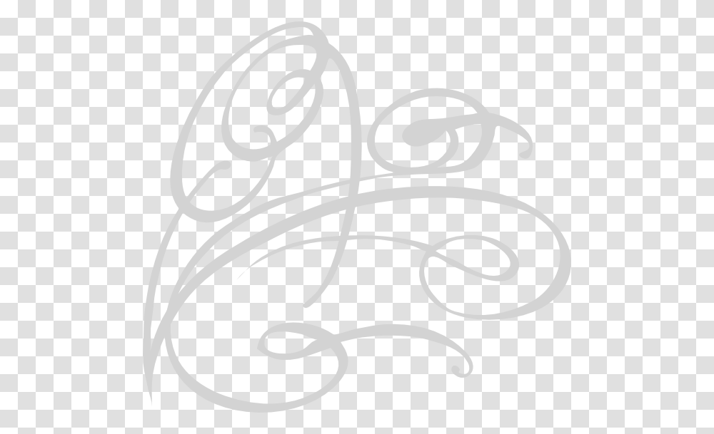Decorative Swirl White, Calligraphy, Handwriting, Letter Transparent Png