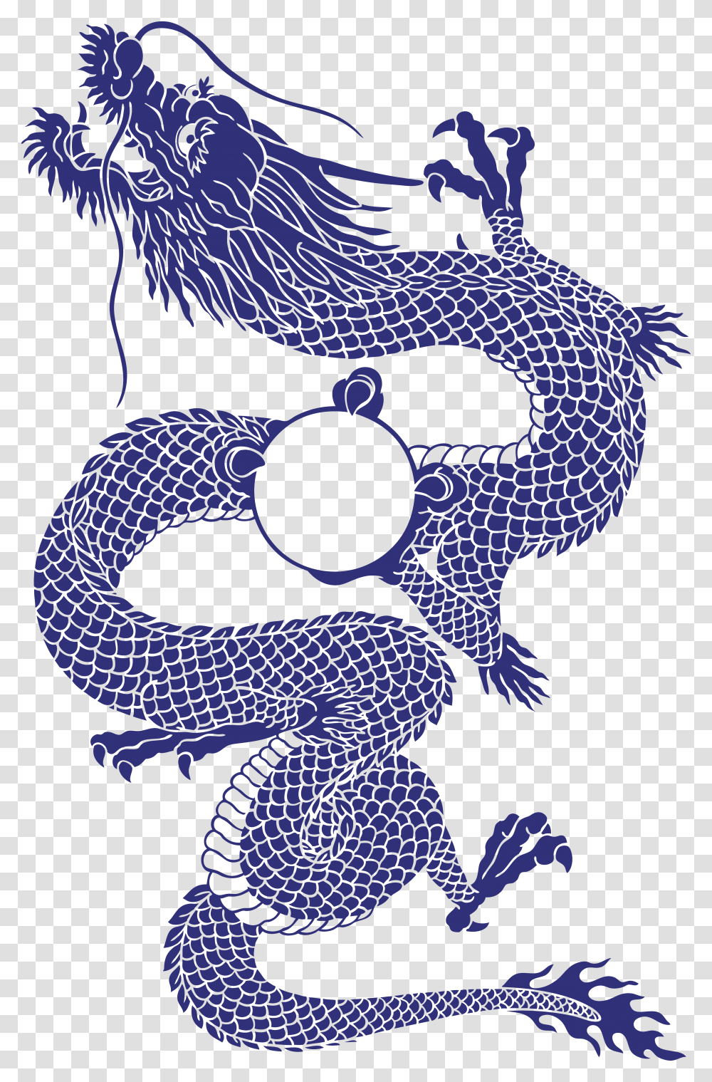 Decorative Tattoo Style Chinese Blue Japanese Illustration Japanese Dragon Art, Path Transparent Png