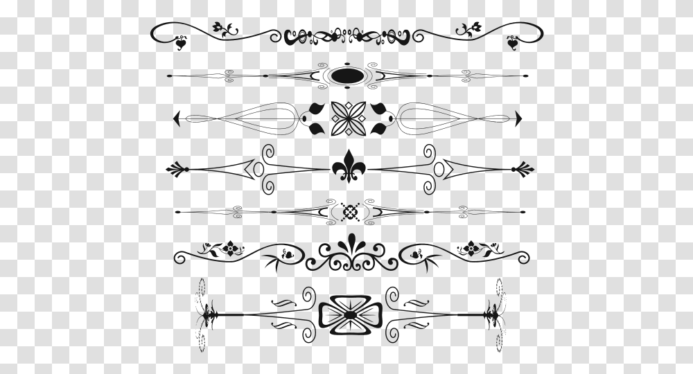 Decorative Text Dividers In Black And White Vector Text Divider Downloads Free, Floral Design, Pattern Transparent Png