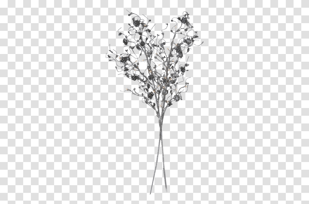 Decorative Twig Rose Flower Twig, Chandelier, Lamp, Crystal Transparent Png