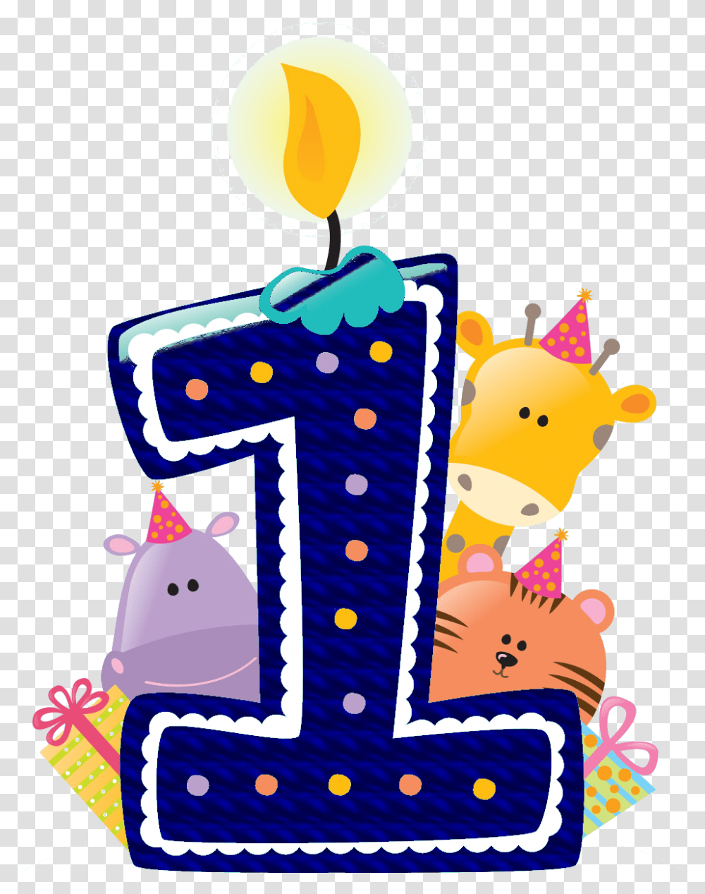 Dedico Esta Entrada A Mi Garbancito Que Justo 1st Happy Birthday, Number, Cake Transparent Png