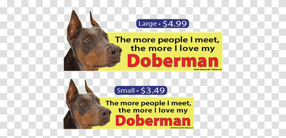 Deecals The More I Love My Doberman Dobermann, Dog, Pet, Canine, Animal Transparent Png