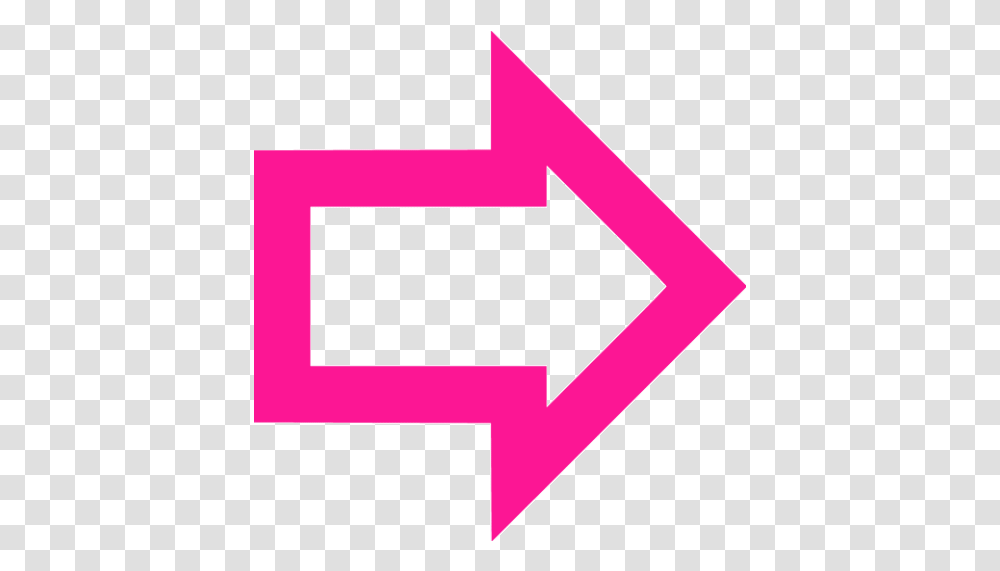 Deep Pink Arrow 2 Icon Pink Arrow Icon, Symbol, Triangle, First Aid, Logo Transparent Png