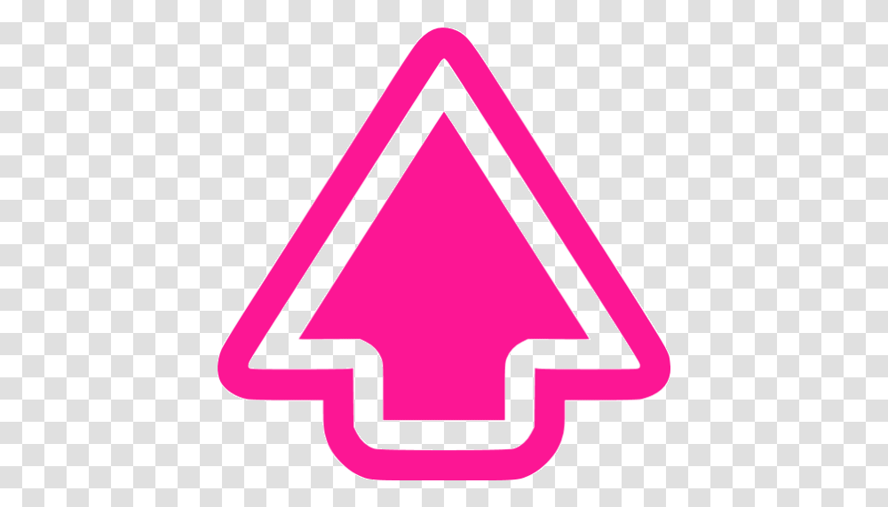 Deep Pink Arrow Up Icon Orange Arrow Up, Symbol, Triangle, First Aid Transparent Png