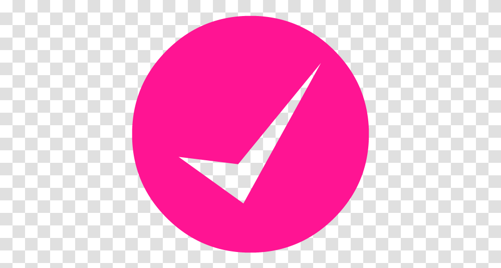 Deep Pink Check Mark 11 Icon Check Icon Pink, Symbol, Balloon, Triangle, Logo Transparent Png