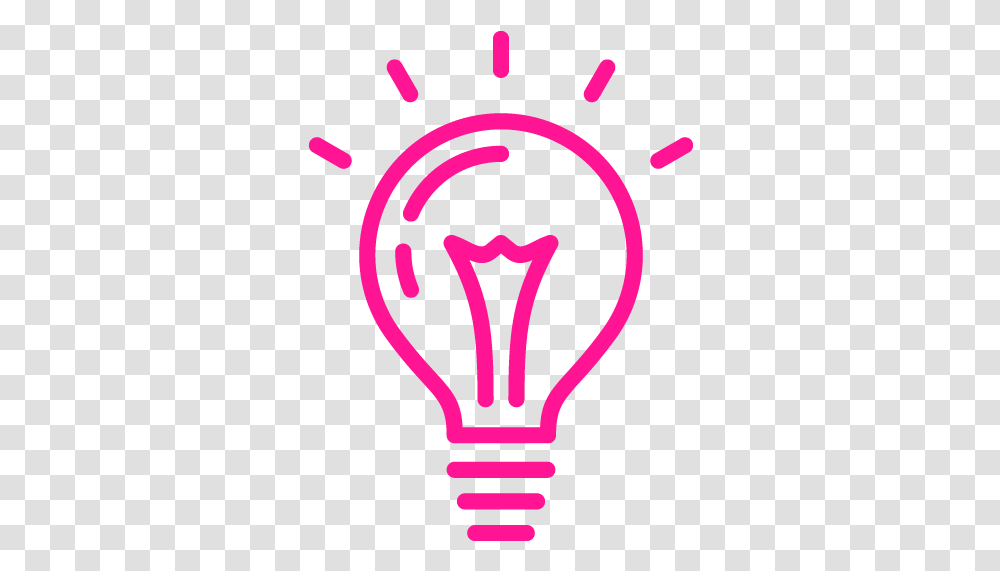Deep Pink Light Bulb 2 Icon Light Bulb Icon Svg, Lightbulb, Poster, Advertisement Transparent Png