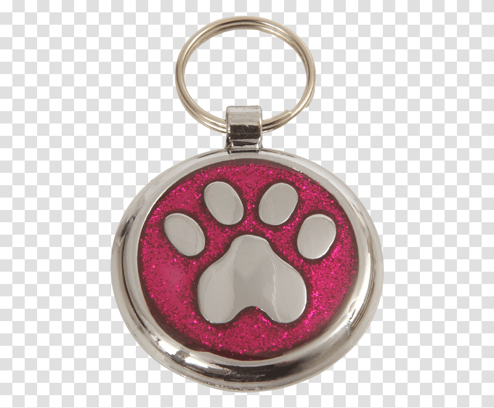 Deep Pink Paw Print Small 20mm Designer Dog Tag Shimmer Keychain, Pendant, Accessories, Accessory, Jewelry Transparent Png
