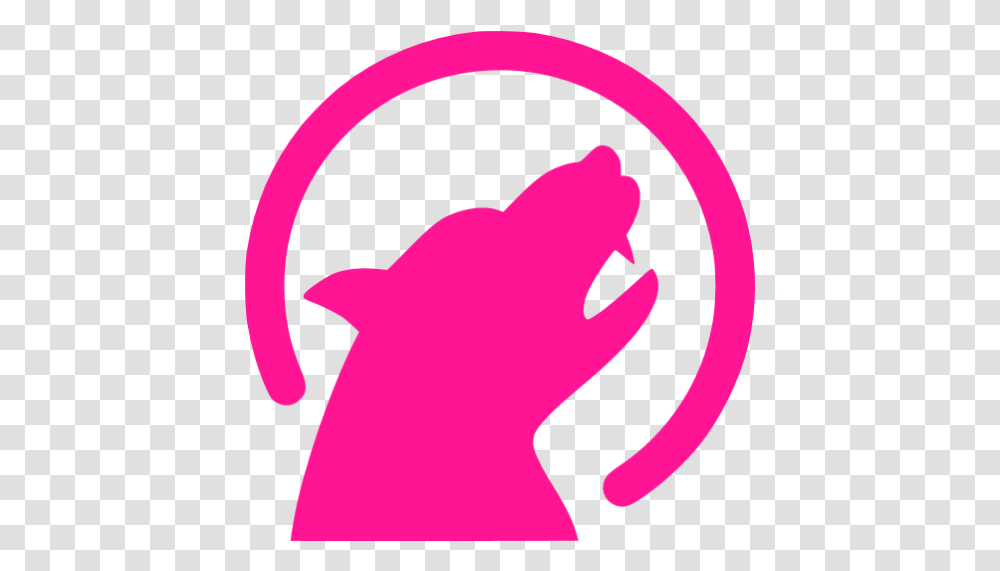 Deep Pink Werewolf Icon Free Deep Pink Halloween Icons Werewolf Silhouette, Hand, Logo, Symbol, Trademark Transparent Png