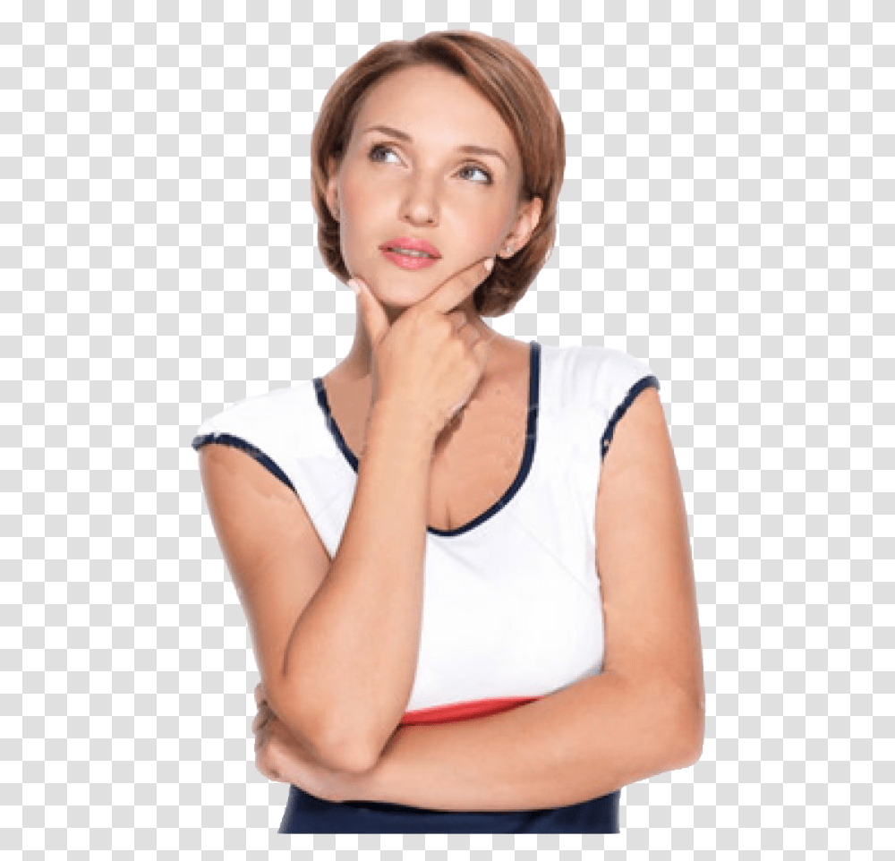 Deep Thinking Woman Woman Thinking, Female, Person, Human, Face Transparent Png