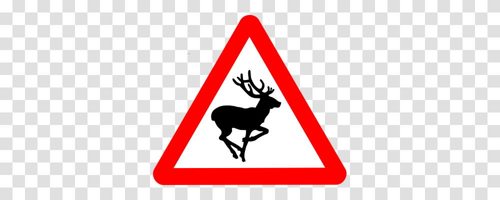 Deer Symbol, Road Sign, Triangle, Stopsign Transparent Png