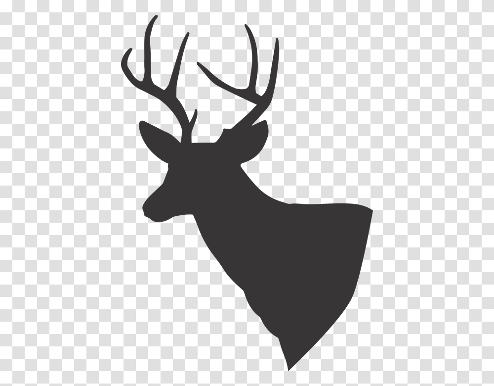 Deer Antler Clipart White Tailed Deer In Silhouette, Elk, Wildlife, Mammal, Animal Transparent Png