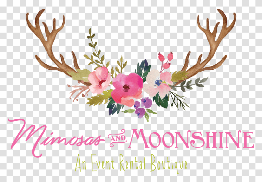 Deer Antler With Flowers Tattoo, Floral Design, Pattern Transparent Png
