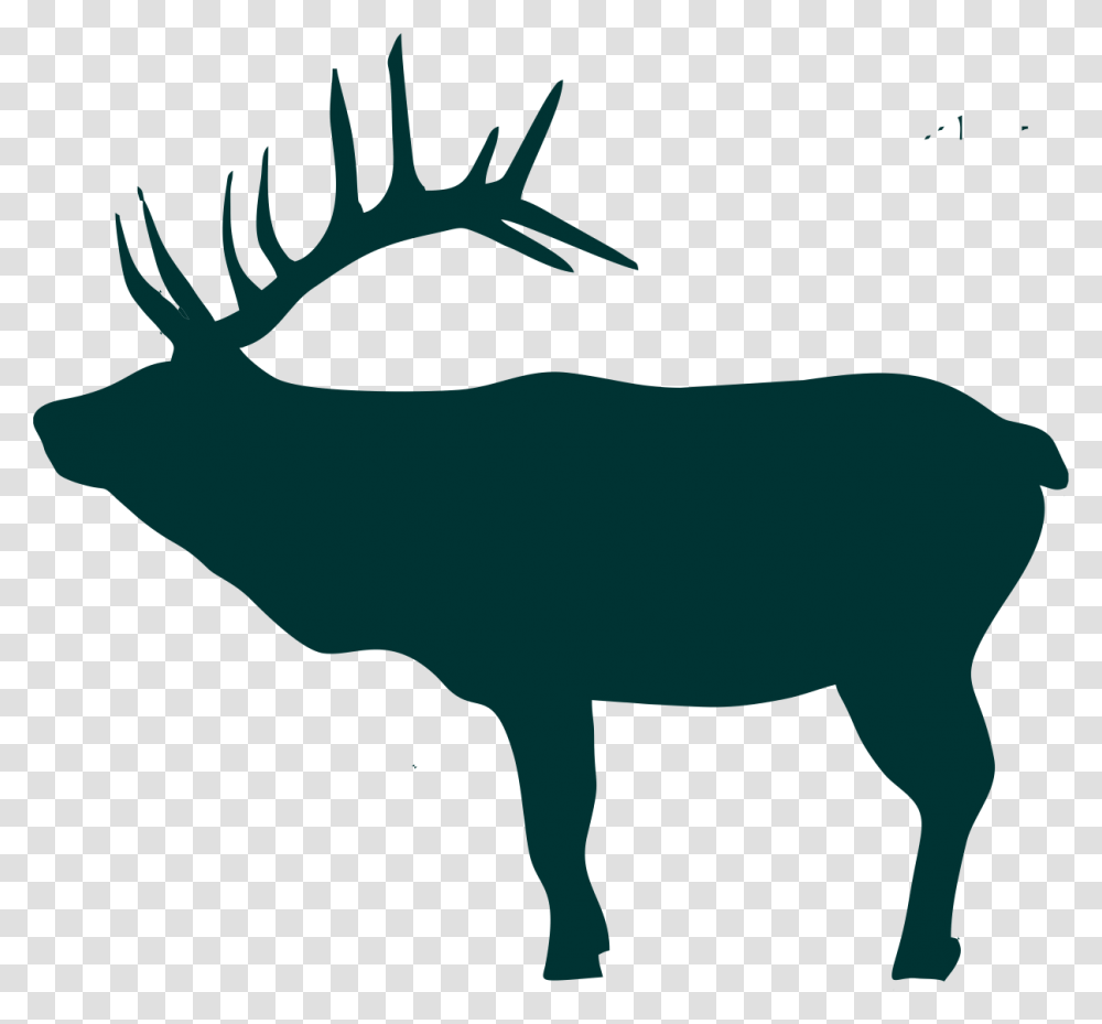 Deer Antlers Silhouette Deer, Mammal, Animal, Elk, Wildlife Transparent Png