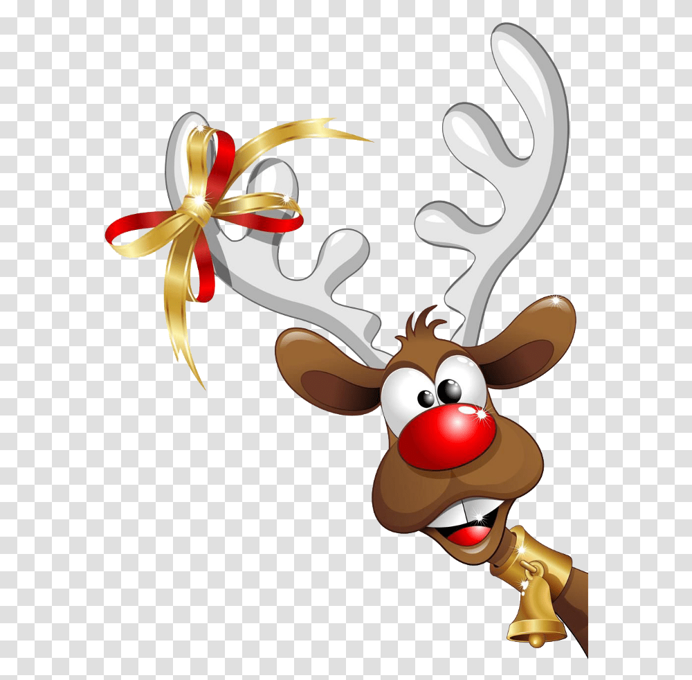 Deer Christmas Ribbon Christmasbells Rennes Noel, Performer, Plant, Wildlife, Mammal Transparent Png