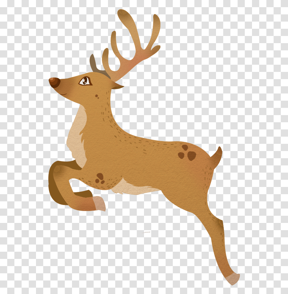 Deer Clipart Rudolph Reindeer Santa Claus Transprent, Wildlife, Mammal, Animal, Elk Transparent Png