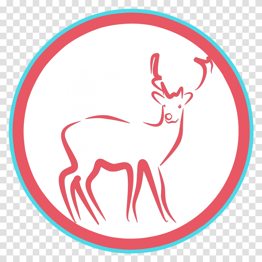 Deer Clipart Sticker Design Logo Circle Roe Deer, Wildlife, Mammal, Animal, Llama Transparent Png