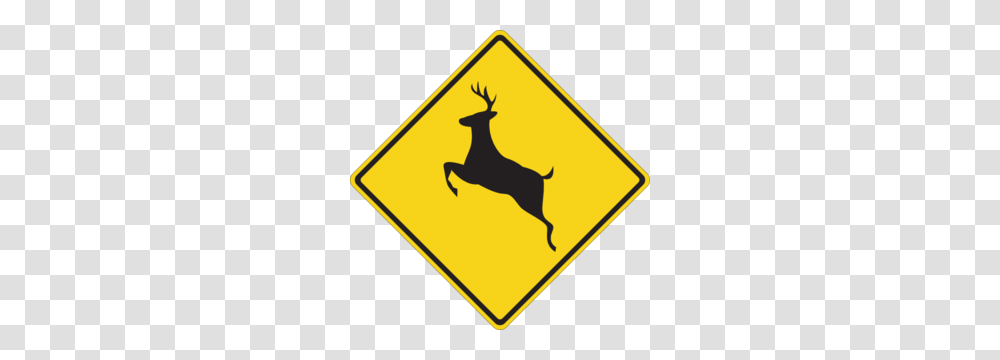 Deer Crossing Sign Clip Art, Road Sign Transparent Png