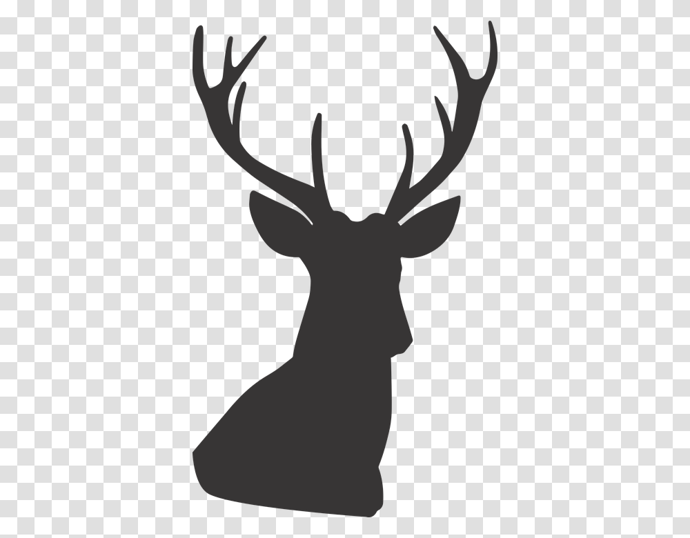 Deer Deer Silhouette Silhouette Animal Wild Deer Head Silhouette, Antler, Wildlife, Mammal, Elk Transparent Png