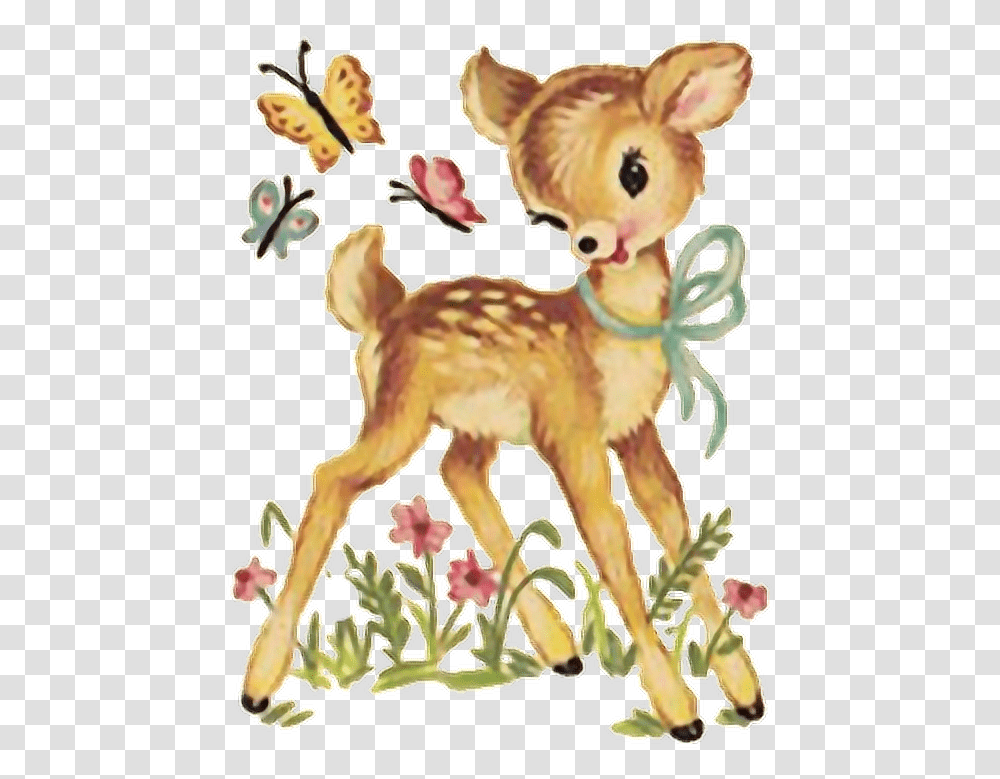 Deer Fawn Vintage Sticker Oktouse Whatsmineisyours Vintage Nursery Meyercord Decal, Wildlife, Mammal, Animal, Antelope Transparent Png